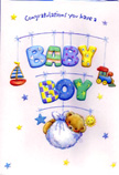Birth Of Baby Boy Open Card-